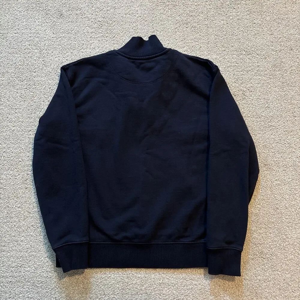Coach Women's Navy/White Essential Half Zip Sweatshirt Sz XS Cotton Pullover